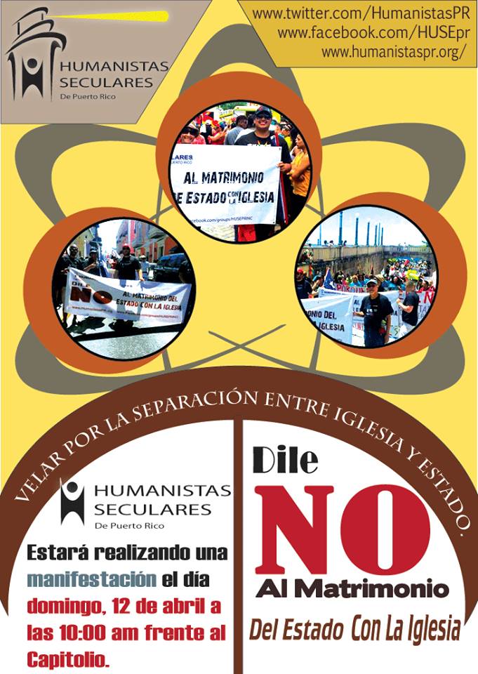 Convocatoria a manifestación por la separación de la Iglesia y el Estado. |  Humanistas de Puerto Rico