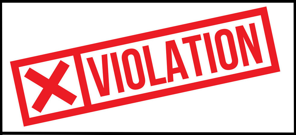 violation stamp on white background. Sign, label sticker